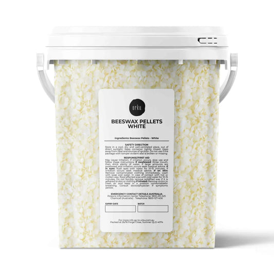 Natural Beeswax Pellets 700g White Tub Pharmaceutical