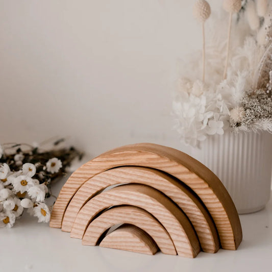 Natural Rainbow Blocks Wooden Toy Set