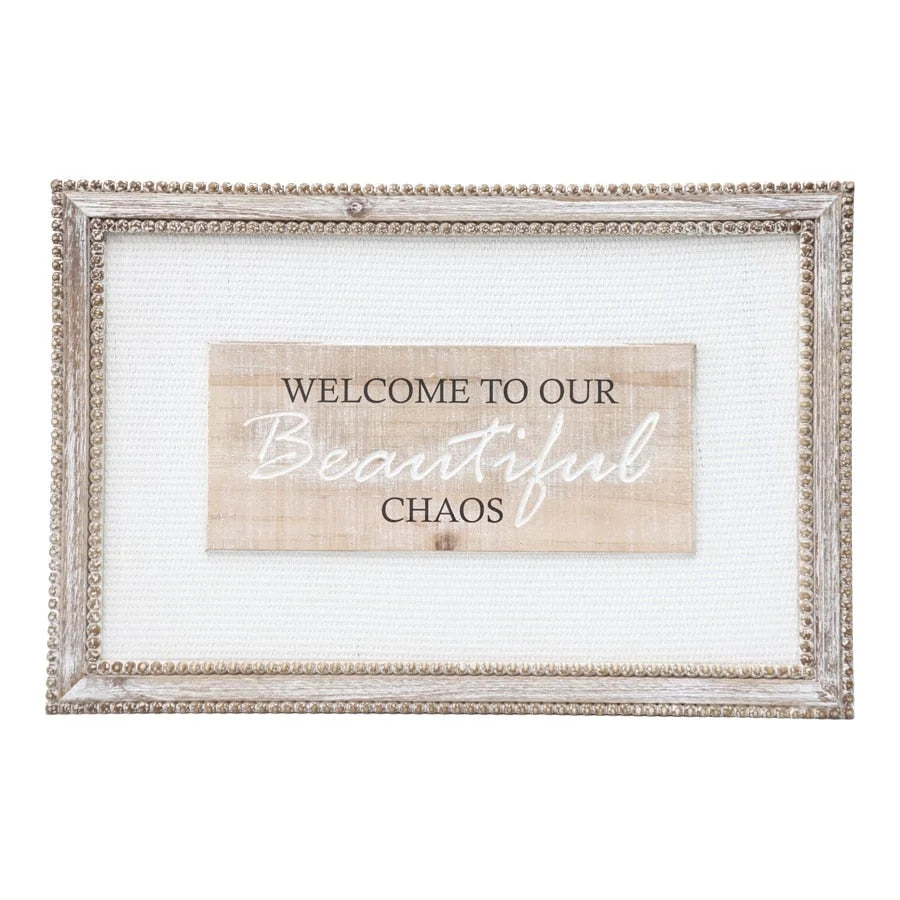 Natural w White Mix Beautiful Chaos Wall Art 60cm - Home &