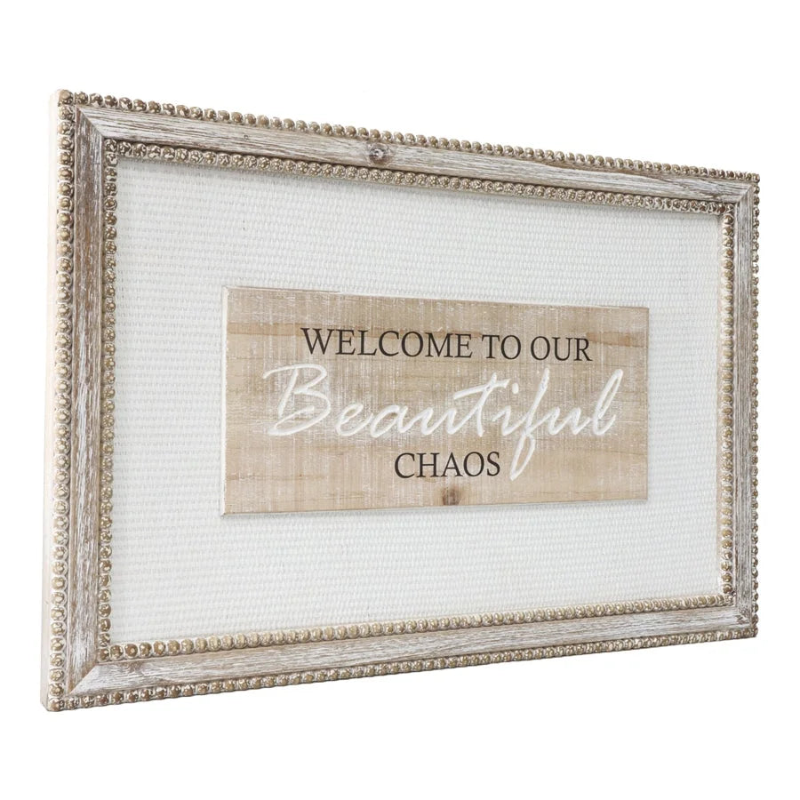 Natural w White Mix Beautiful Chaos Wall Art 60cm - Home &