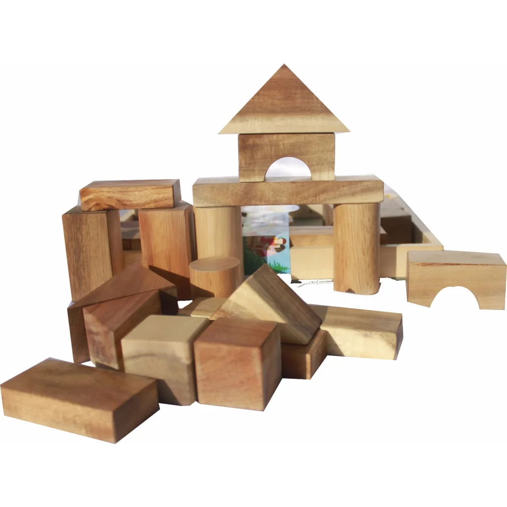 Natural Wood Blocks Set 34 PCS
