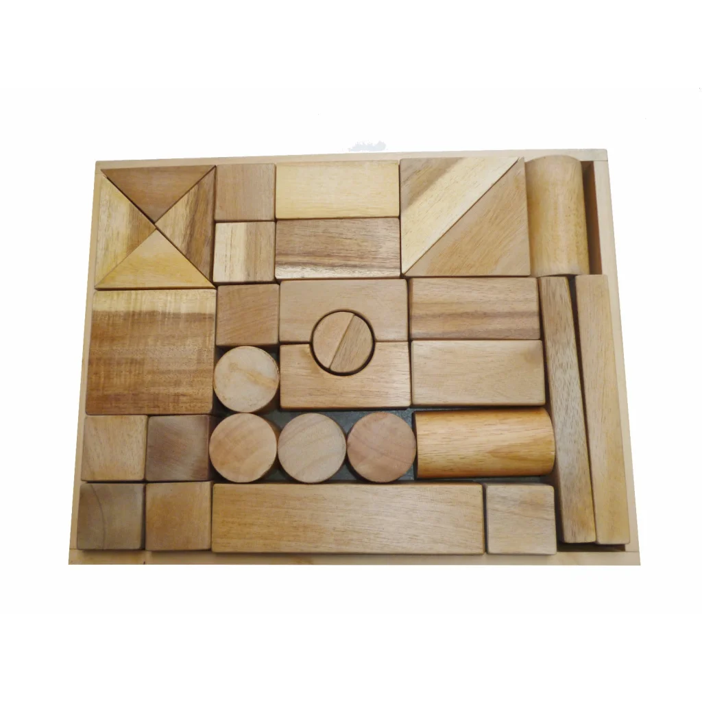 Natural Wood Blocks Set Of 34