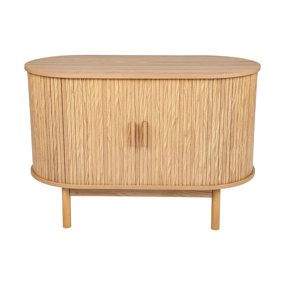 Natural Wood Ribbed Sideboard Cabinet - Furniture