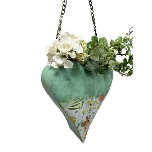 Natures Art Summer Garden Hanging Heart Planter 62cm - Home