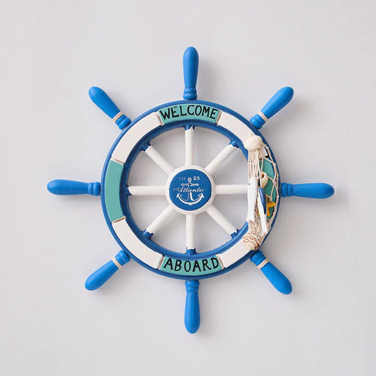 Nautical Wooden Rudder Wall Decor - 34cm Coastal Home Decor