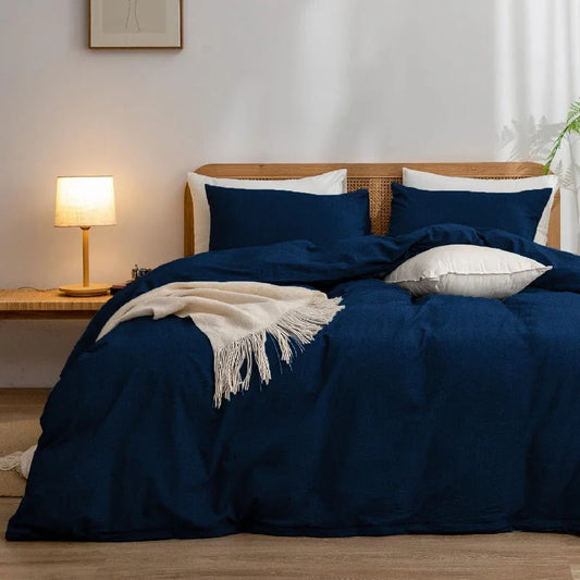 Navy Blue 1.8m (Duvet Cover 180*220cm) Luxurious Soft