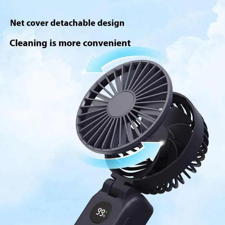 Navy Blue Portable Handheld Fan with 2000mAh Battery