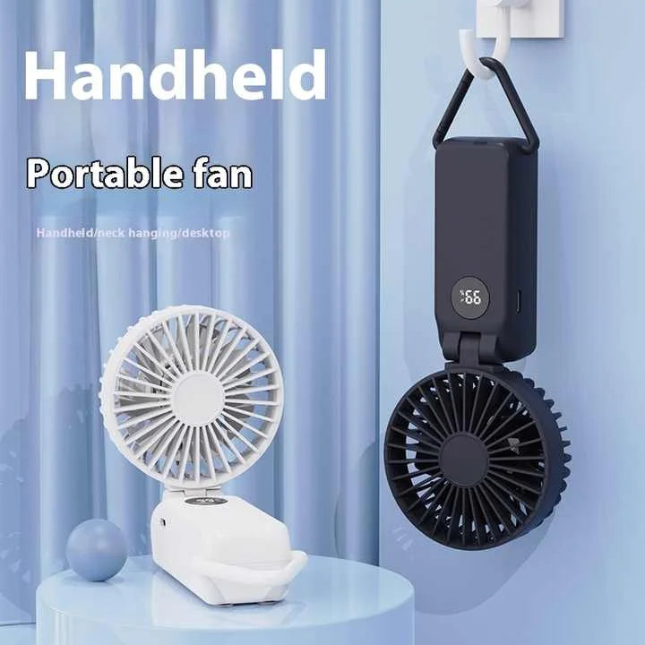 Navy Blue Portable Handheld Fan with 2000mAh Battery