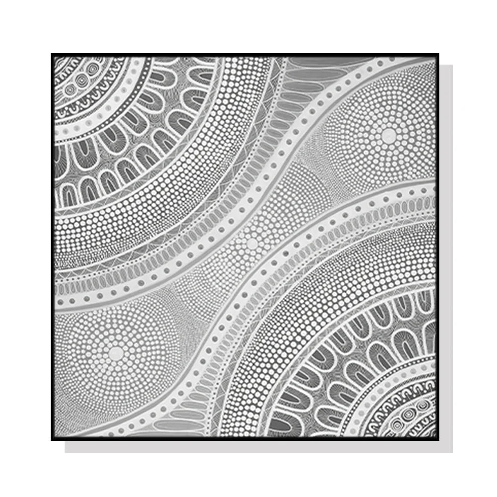 Nayiri Bami Wall Art Canvas 100cmx100cm Black Frame - Home
