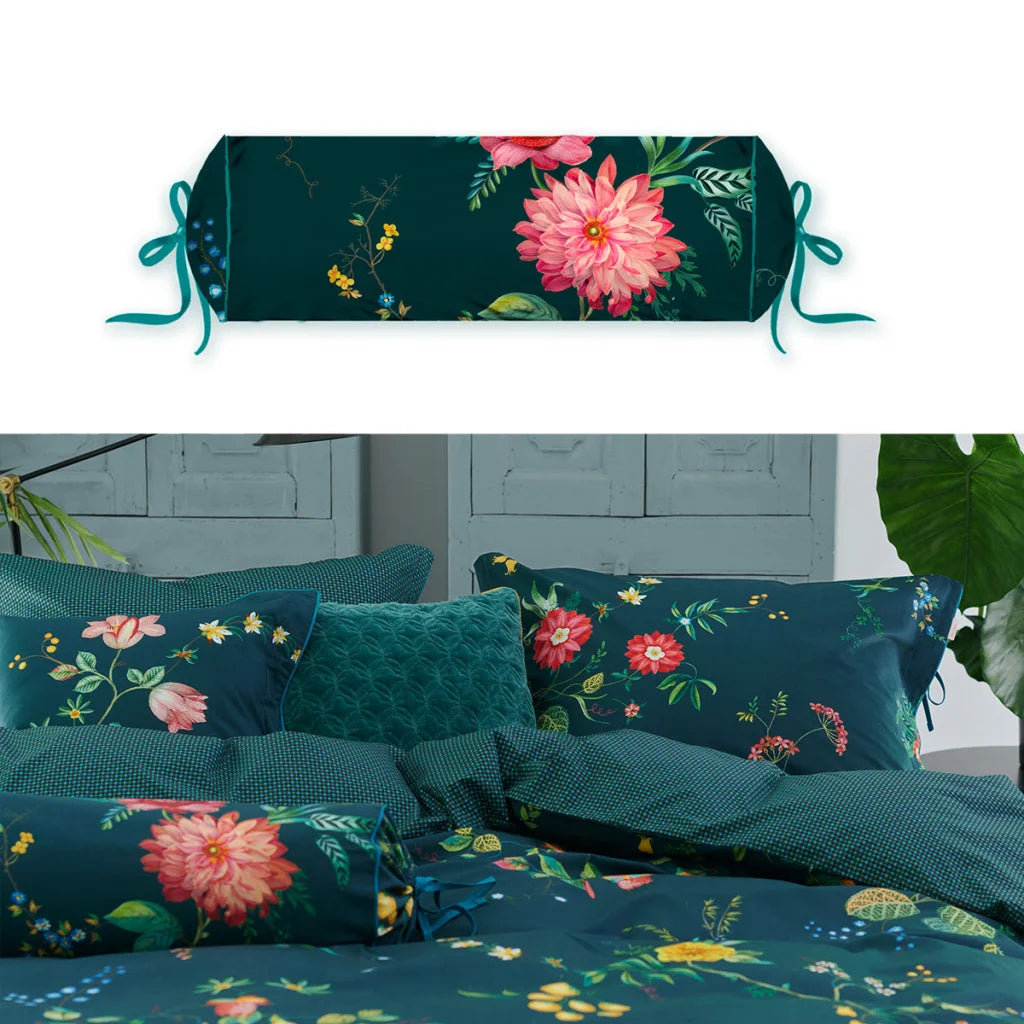 Neck Roll Cushion PIP Studio Fleur Grandeur - Dark Blue