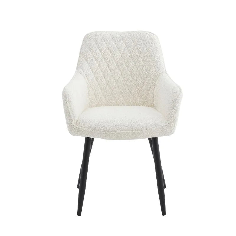 Neo Cindy Ivory Fabric Dining Chair 2PC - Furniture >