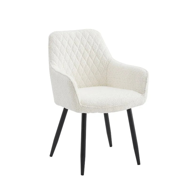 Neo Cindy Ivory Fabric Dining Chair 2PC - Furniture >