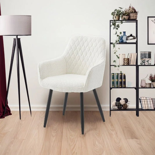 Neo Cindy Ivory Fabric Dining Chair 2PC - Furniture >