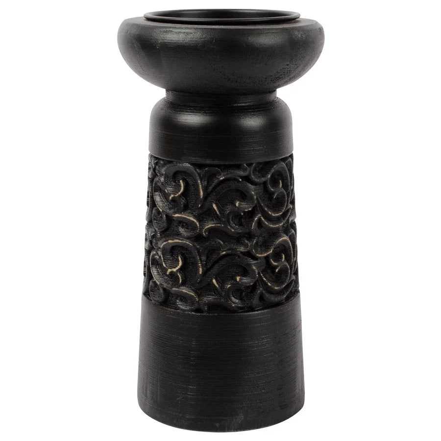 Nero Carved Pillar Candleholder 11x23cm - Health & Beauty >