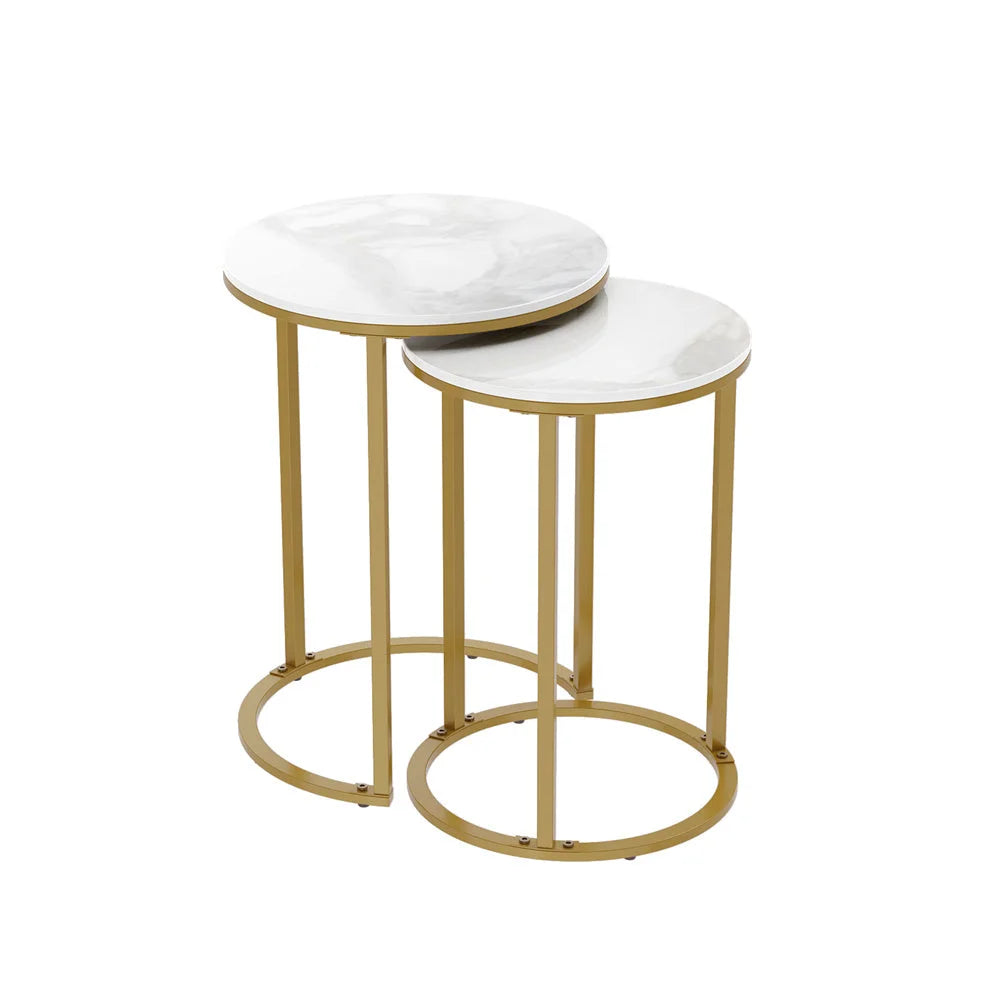 Nested Side Table Set Deva Gold - Furniture