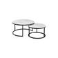 Nesting Style Coffee Table - White on Black 80cm/60cm