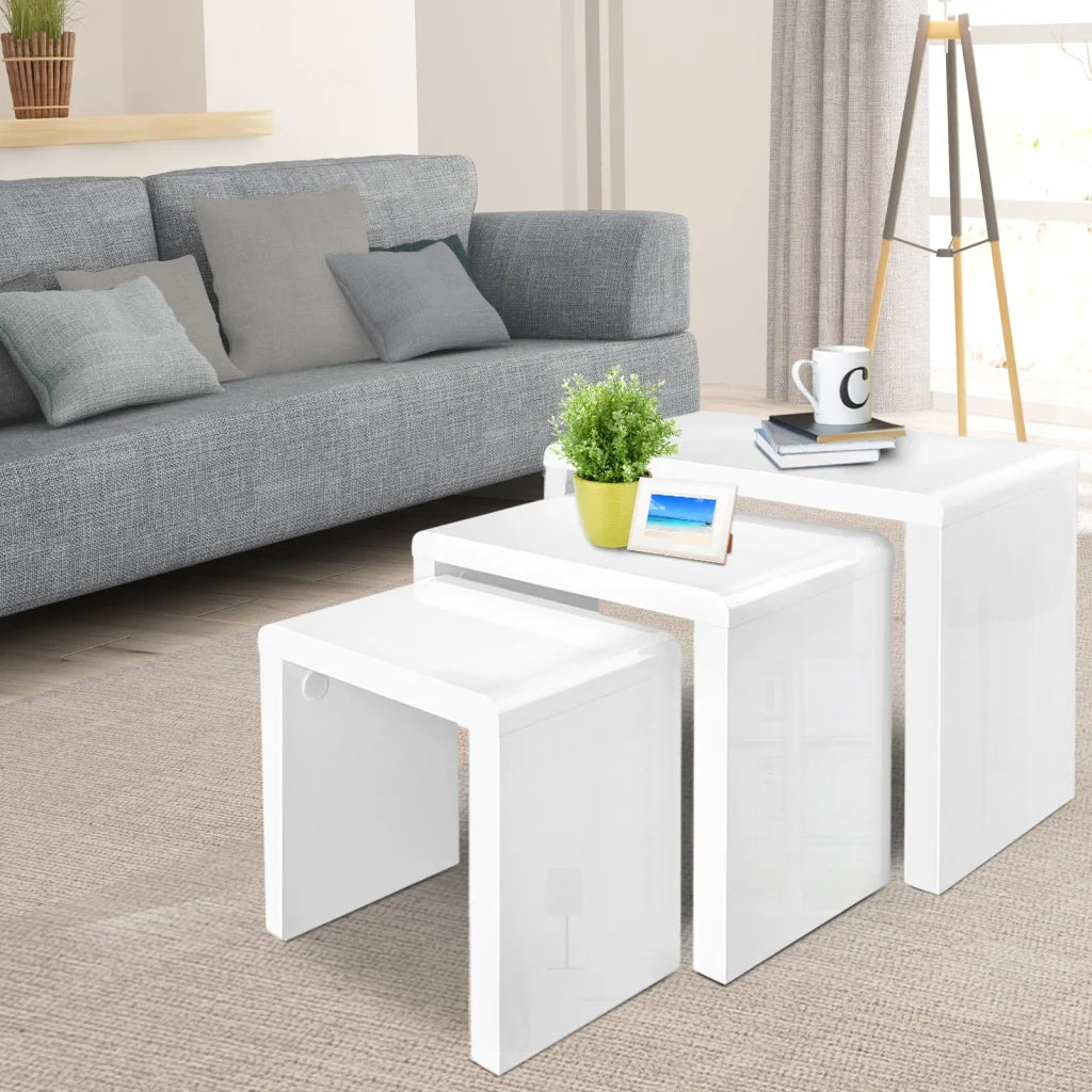 Nesting tables set with colour matched pieces and support fittings