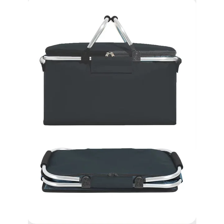 Nevy Blue Portable Aluminum Foil Insulated Picnic Basket