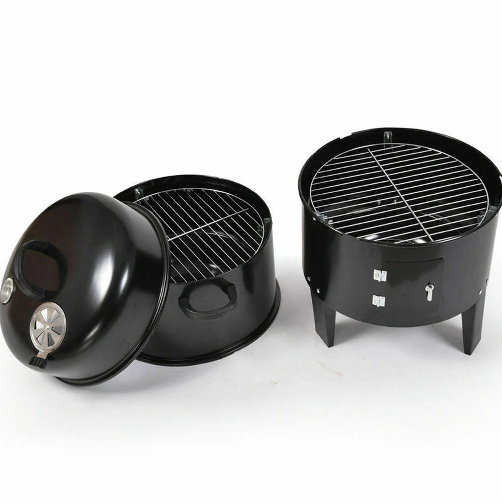 NEW 3in1 Portable Charcoal Vertical Smoker BBQ Roaster