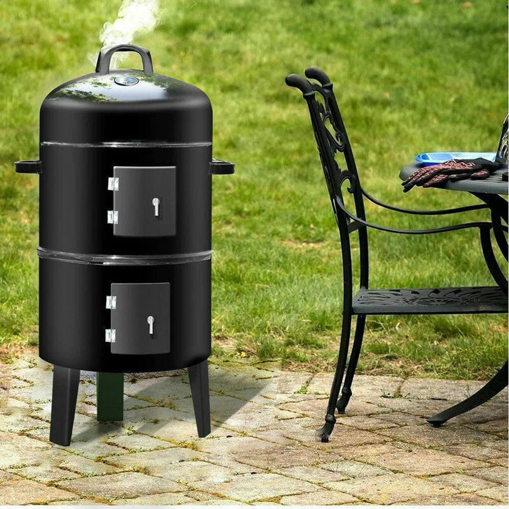 NEW 3in1 Portable Charcoal Vertical Smoker BBQ Roaster