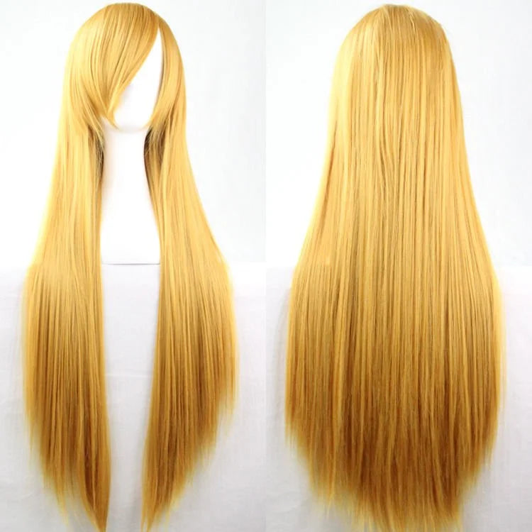 New 80cm Straight Sleek Long Full Hair Wigs w Side Bangs
