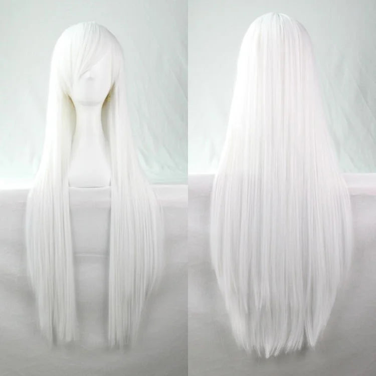 New 80cm Straight Sleek Long Full Hair Wigs w Side Bangs