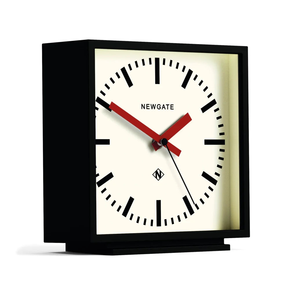 Newgate Amp Mantel Clock black with red hands 360