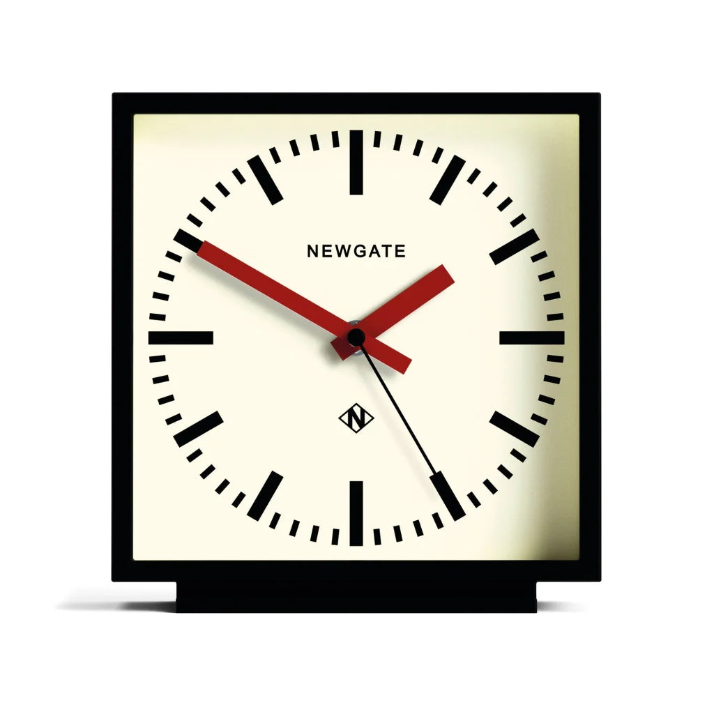 Newgate Amp Mantel Clock black with red hands 596