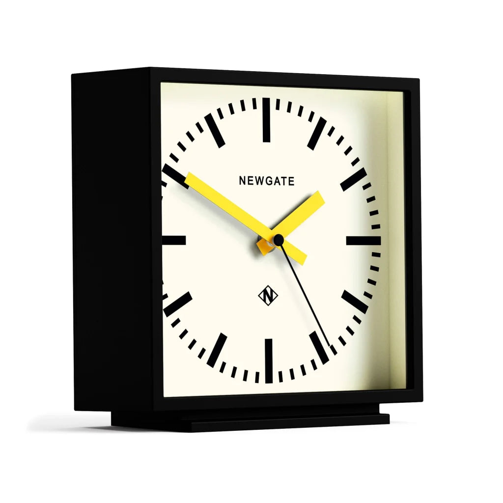 Newgate Amp Mantel Clock - Black with Yellow Hands - Home &