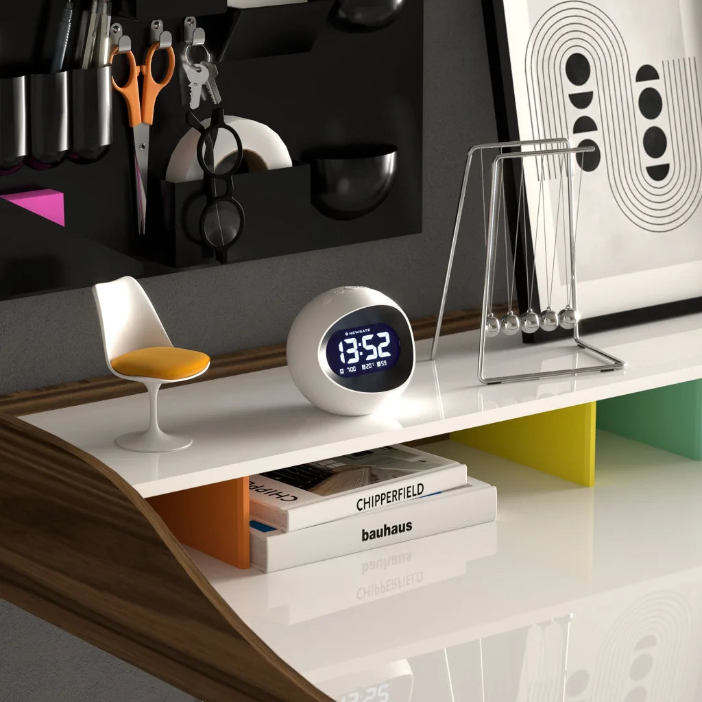 Newgate Centre of the Earth LCD Alarm Clock - White - Home