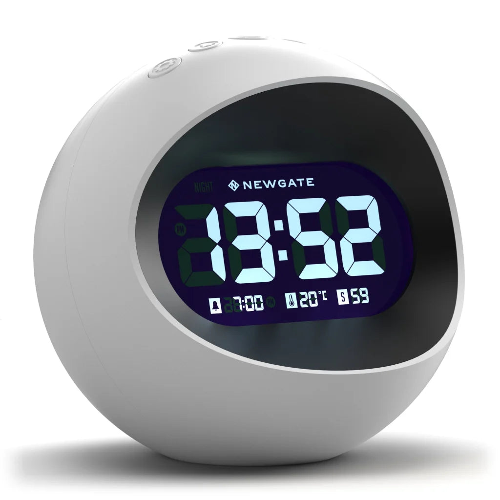 Newgate Centre of the Earth LCD Alarm Clock - White - Home