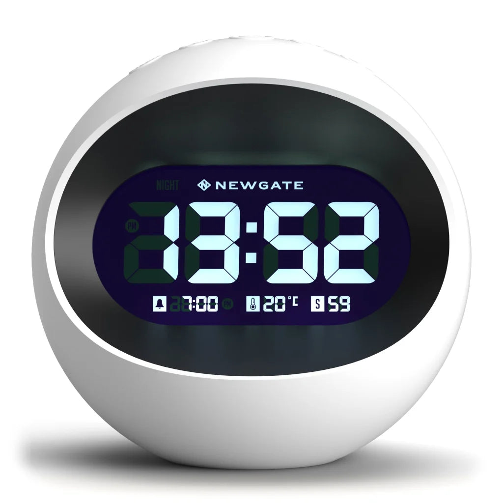Newgate Centre of the Earth LCD Alarm Clock - White - Home