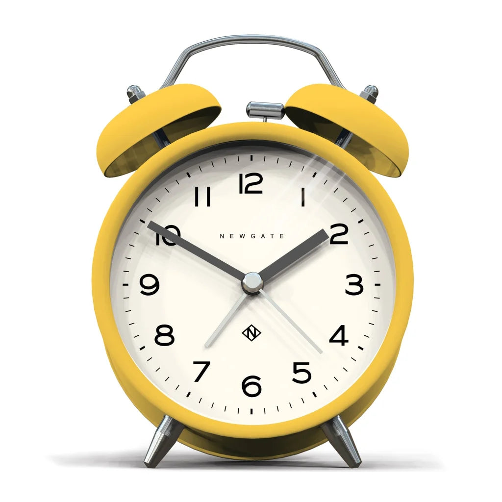 Newgate Charlie Bell Echo Alarm Clock - Matte Cheeky Yellow