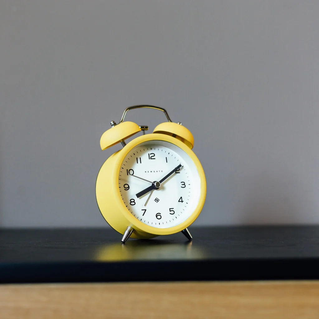 Newgate Charlie Bell Echo Alarm Clock - Matte Cheeky Yellow