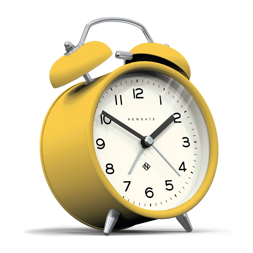 Newgate Charlie Bell Echo Alarm Clock - Matte Cheeky Yellow