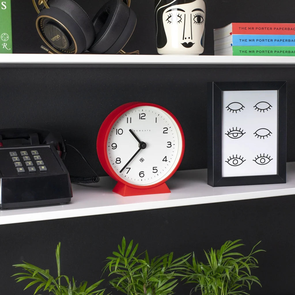 Newgate M Mantel Clock - Fire Engine Red - Home & Garden