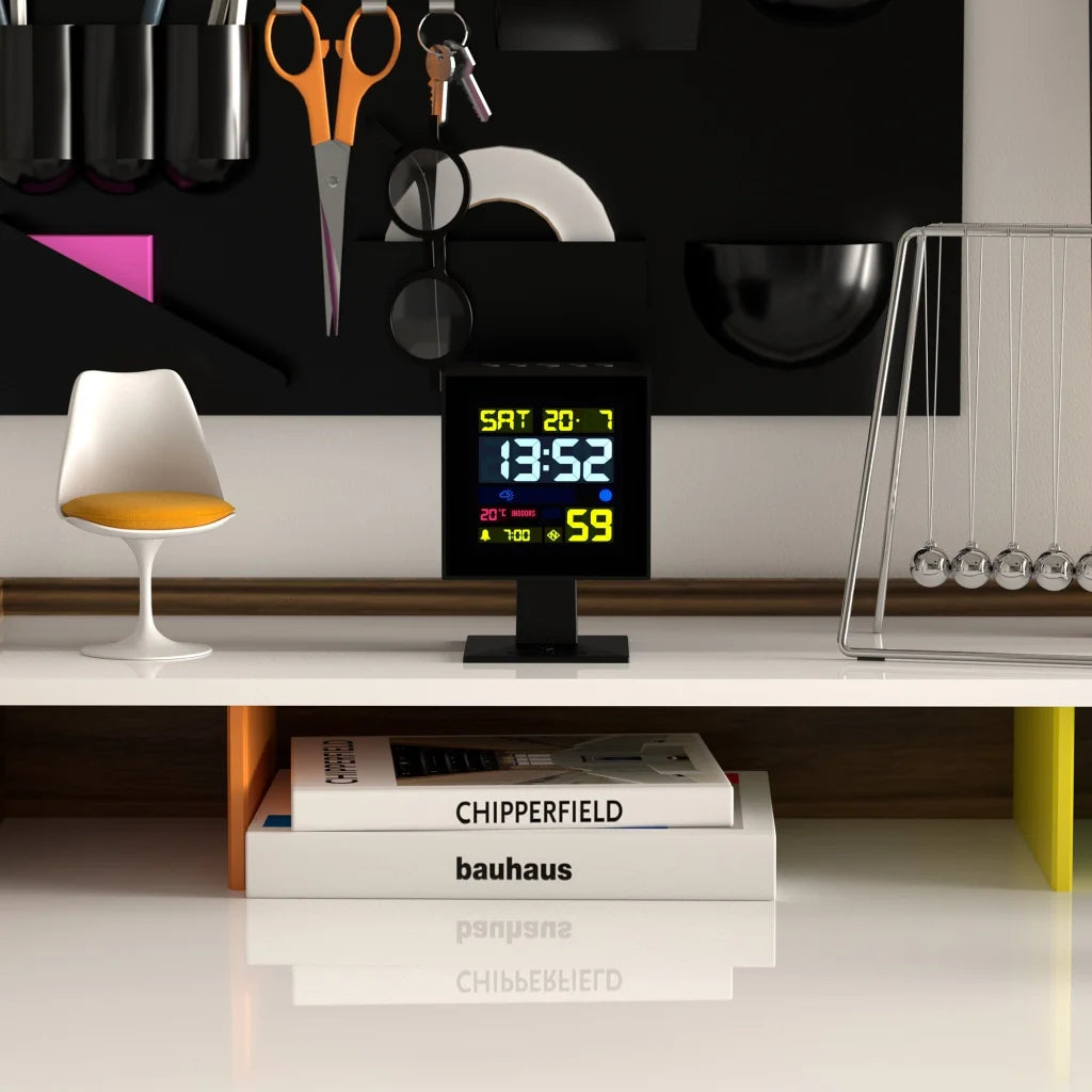 Newgate Monolith LCD Alarm Clock - Black - Home & Garden