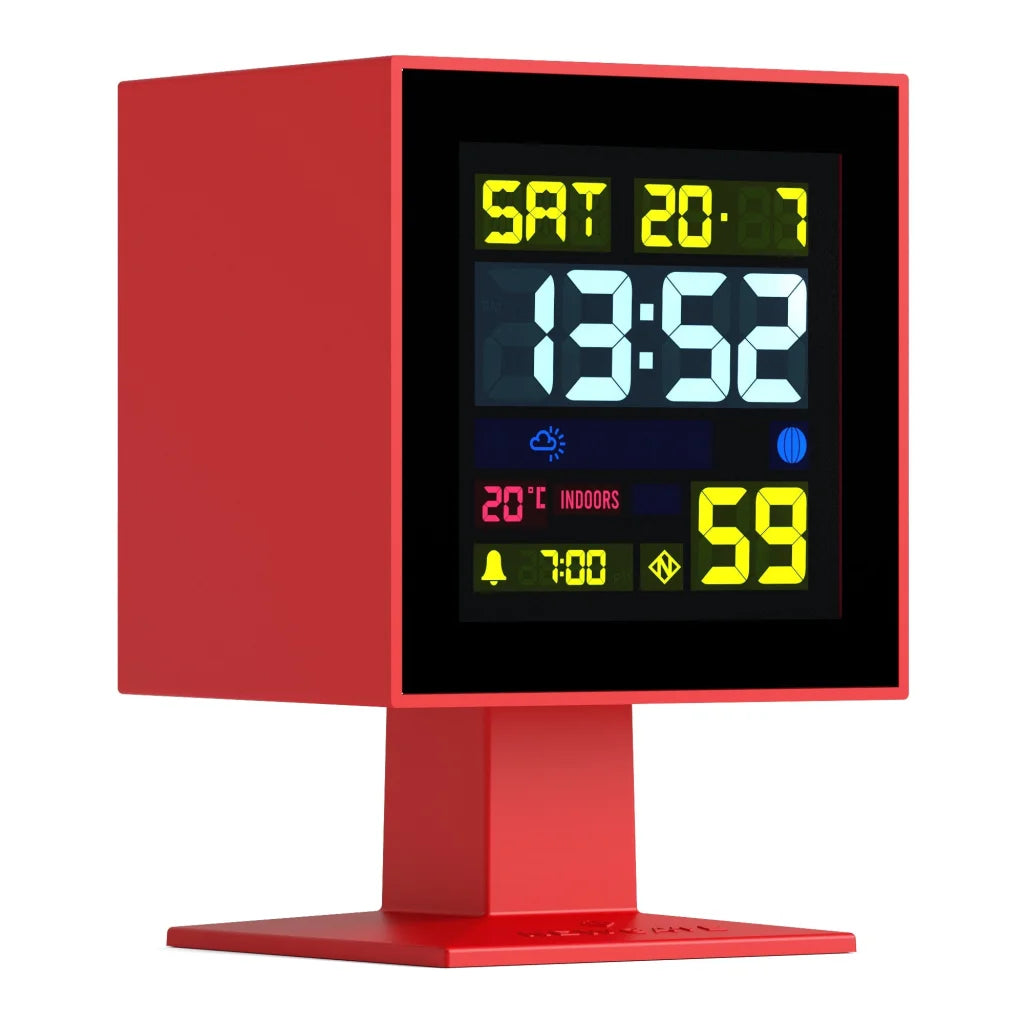 Newgate Monolith LCD Alarm Clock - Fire Engine Red - Home &