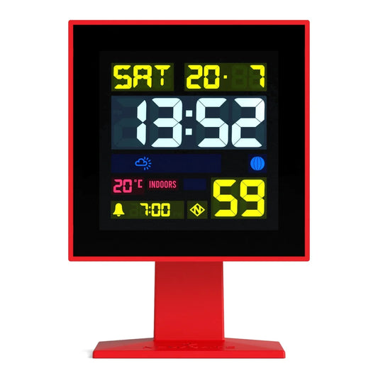 Newgate Monolith LCD Alarm Clock - Fire Engine Red - Home &