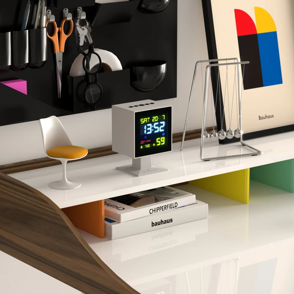 Newgate Monolith LCD Alarm Clock - White - Home & Garden