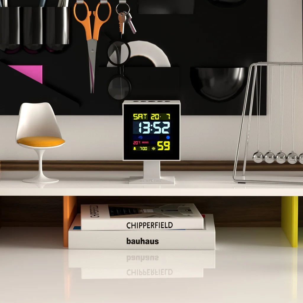 Newgate Monolith LCD Alarm Clock - White - Home & Garden
