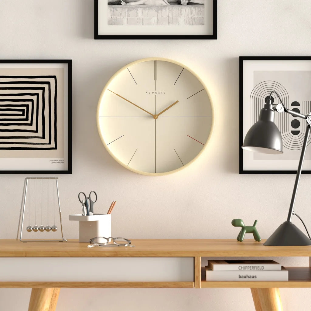 Newgate Mr Clarke Clock - Pale Wood Hockey Dial - Home &