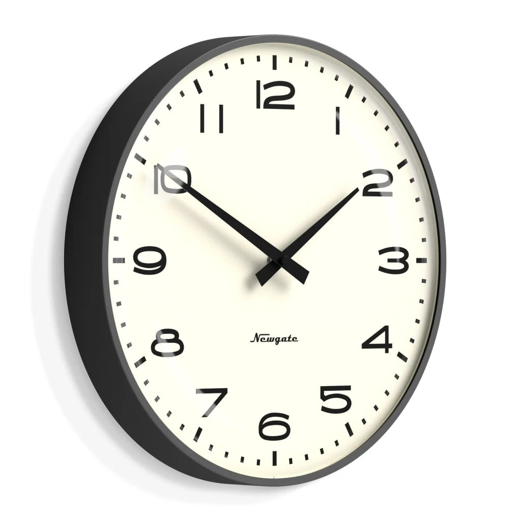 Newgate Radio City Wall Clock - Black Arabic Dial Matte