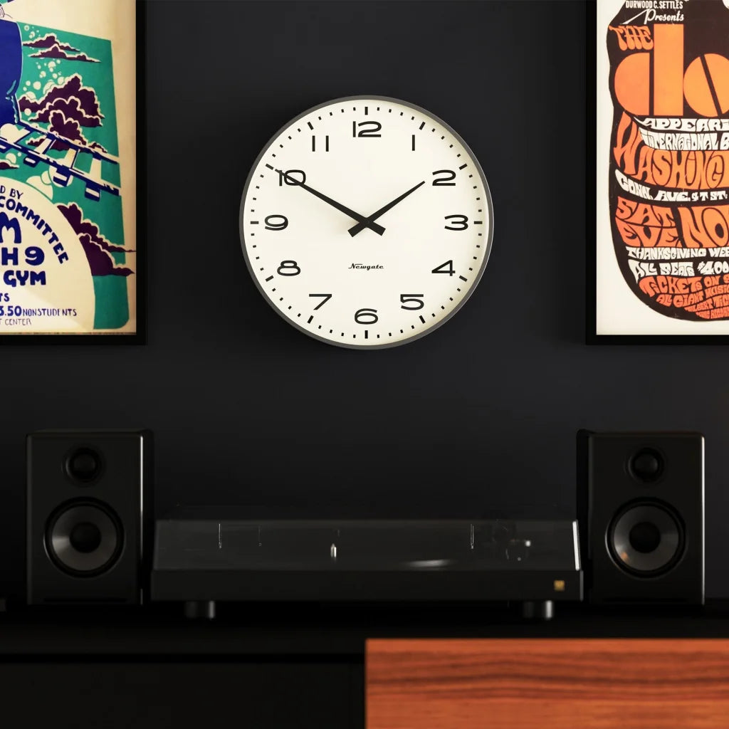 Newgate Radio City Wall Clock - Black Arabic Dial Matte