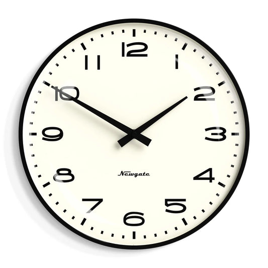 Newgate Radio City Wall Clock - Black Arabic Dial Matte