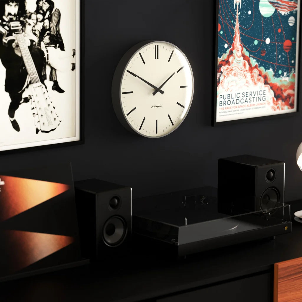 Newgate Radio City Wall Clock - Bold Black Marker Dial