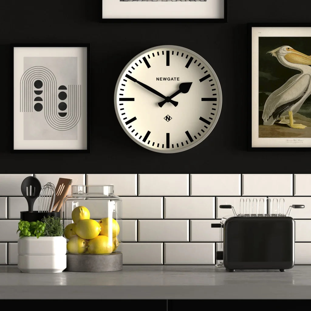 Newgate Railway Clock - Grey - Home & Garden