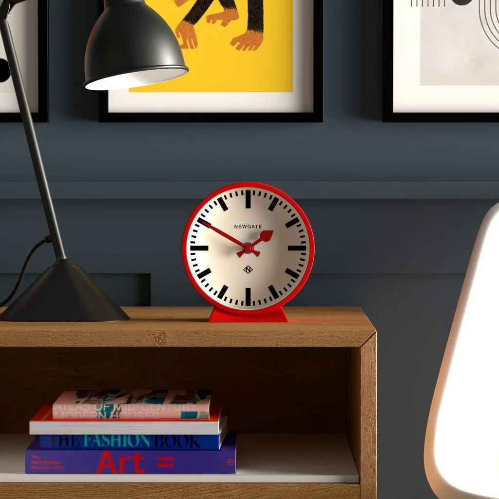 Newgate Railway Mantel Clock - Fire Engine Red - Home &