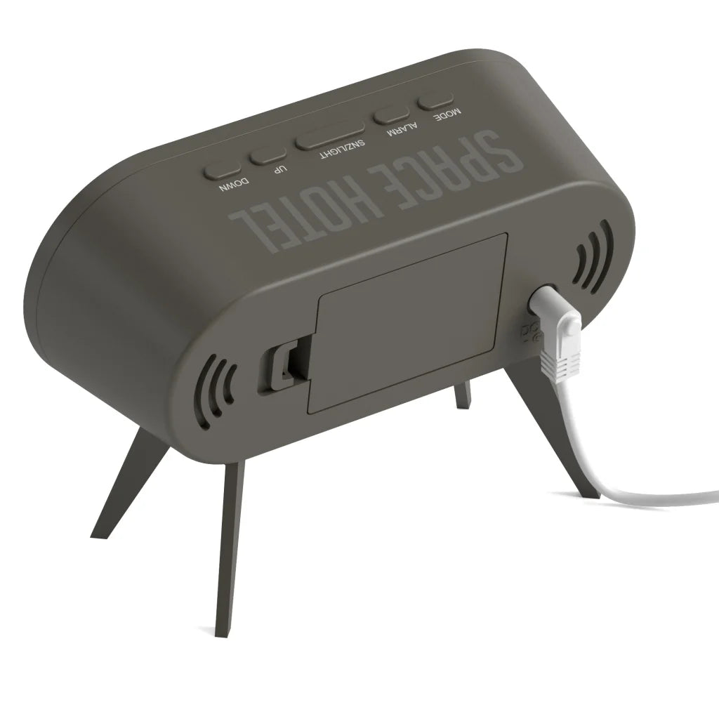 Newgate Space Hotel Cyborg LED Alarm Clock - Grey - Home &