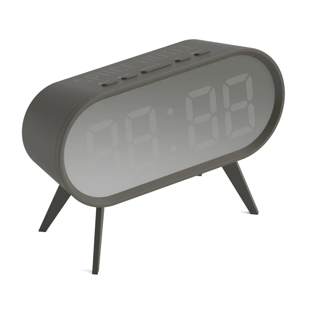 Newgate Space Hotel Cyborg LED Alarm Clock - Grey - Home &